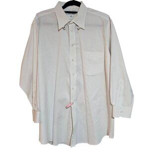 Paul Fredrick Men's Pinpoint Snap Tab Collar White 100% Cotton  Shirt Size 17-32